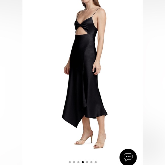 NWT Alice + Olivia Harmony Twist Asymmetric Midi Dress - Picture 3 of 11